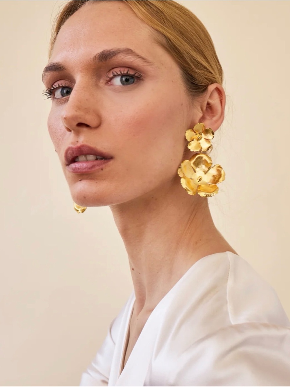 Lelet NY Eden Floral Earrings in Gold & Black
